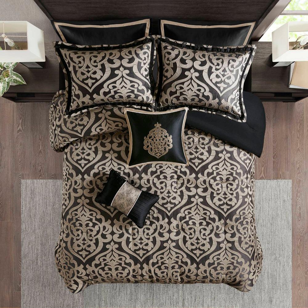 8PCS Cal King Jacquard Comforter Set Media 4
