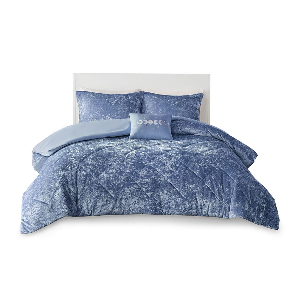 King/Cal King Velvet Duvet Cover Set with Throw Pillow Media 7