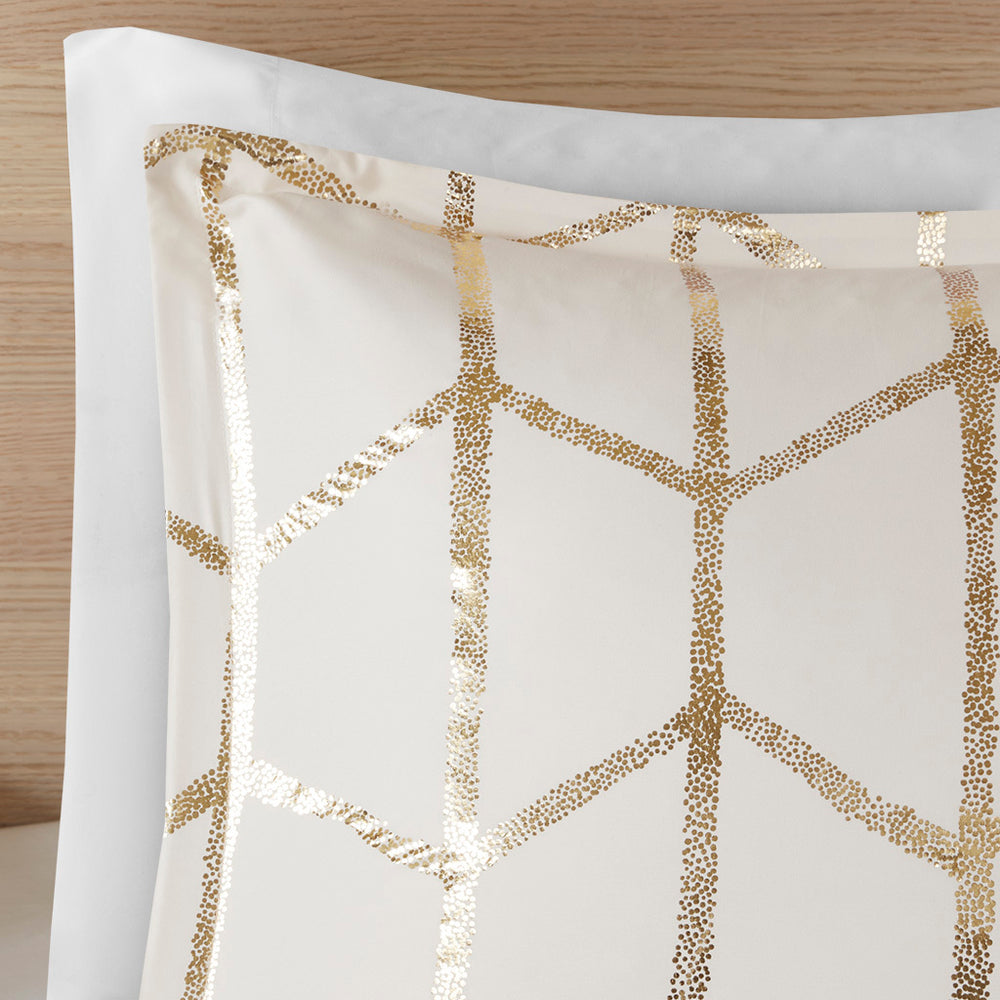 Full/Queen Metallic Printed Comforter Set Media 9