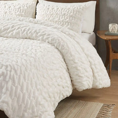Ruched Fur Down Alternative Comforter Set perspective