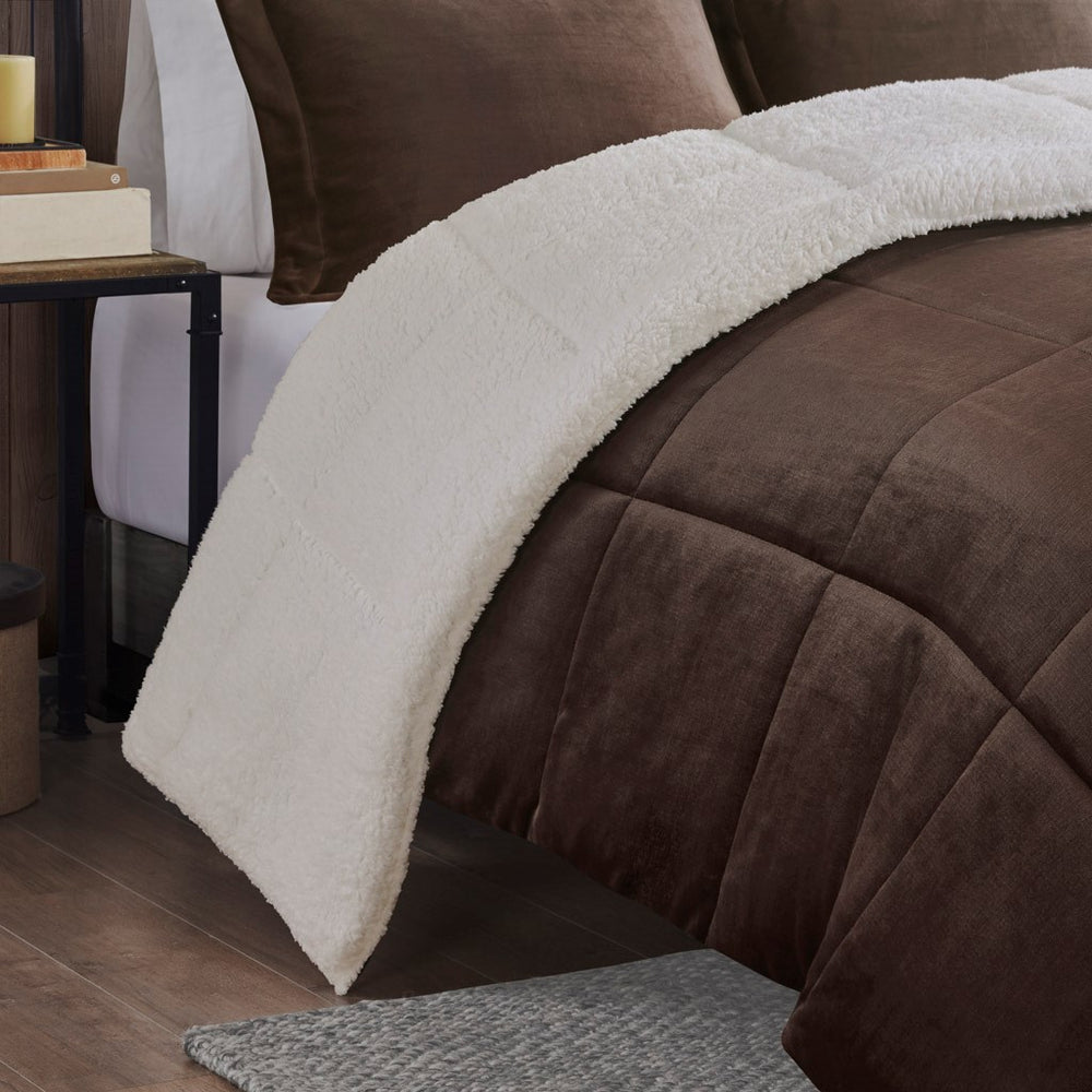 King Plush to Sherpa Down Alternative Comforter Set Media 2