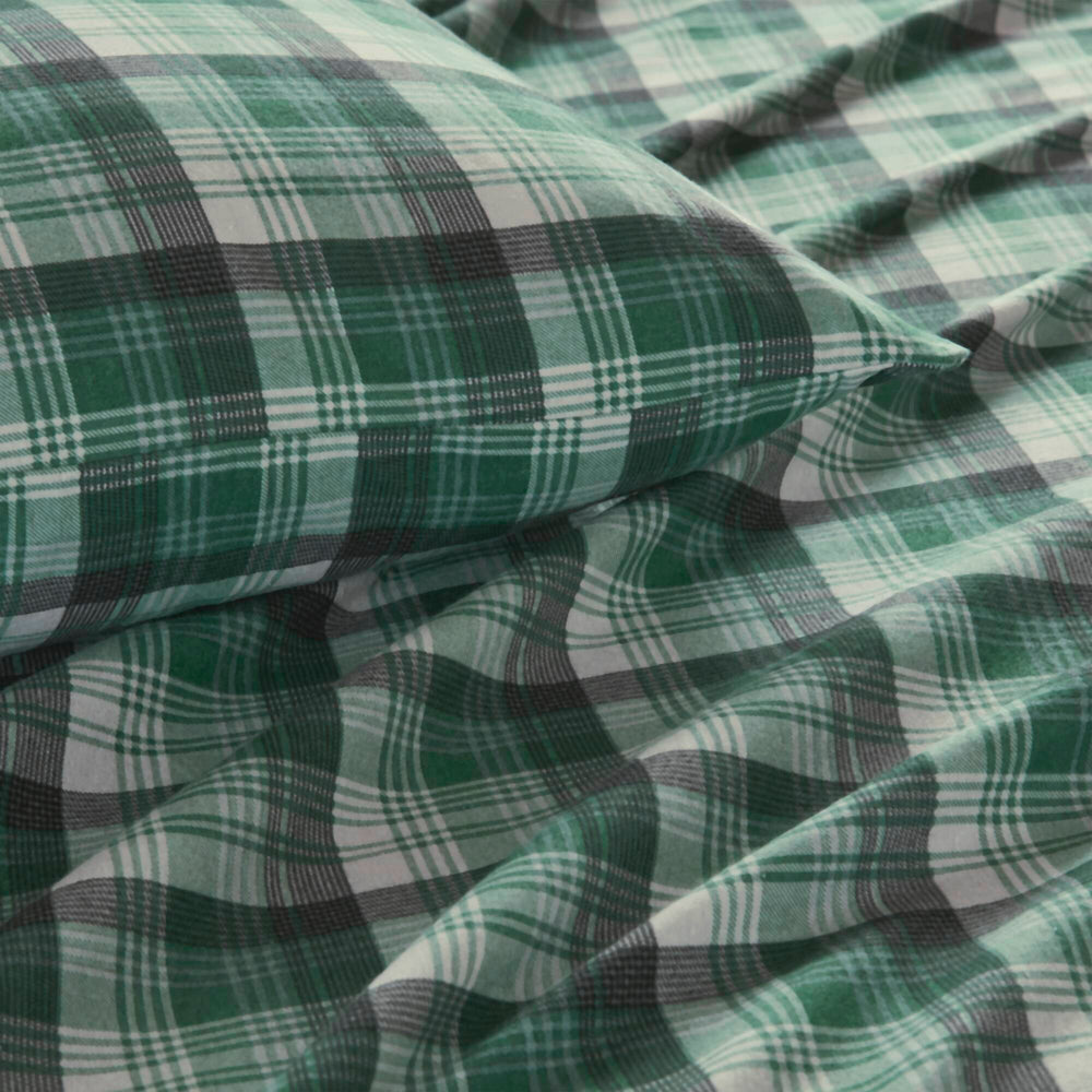 4 PCS Twin Sheet Set Green Plaid Media 8