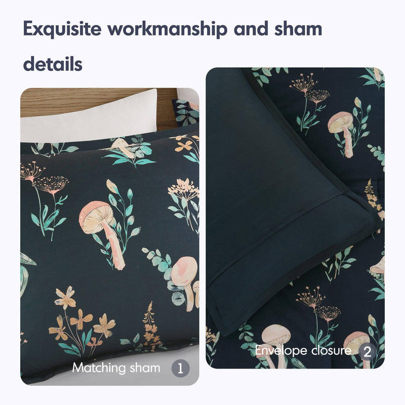 3- Piece Twin/Twin XL Mushroom Garden Comforter Set