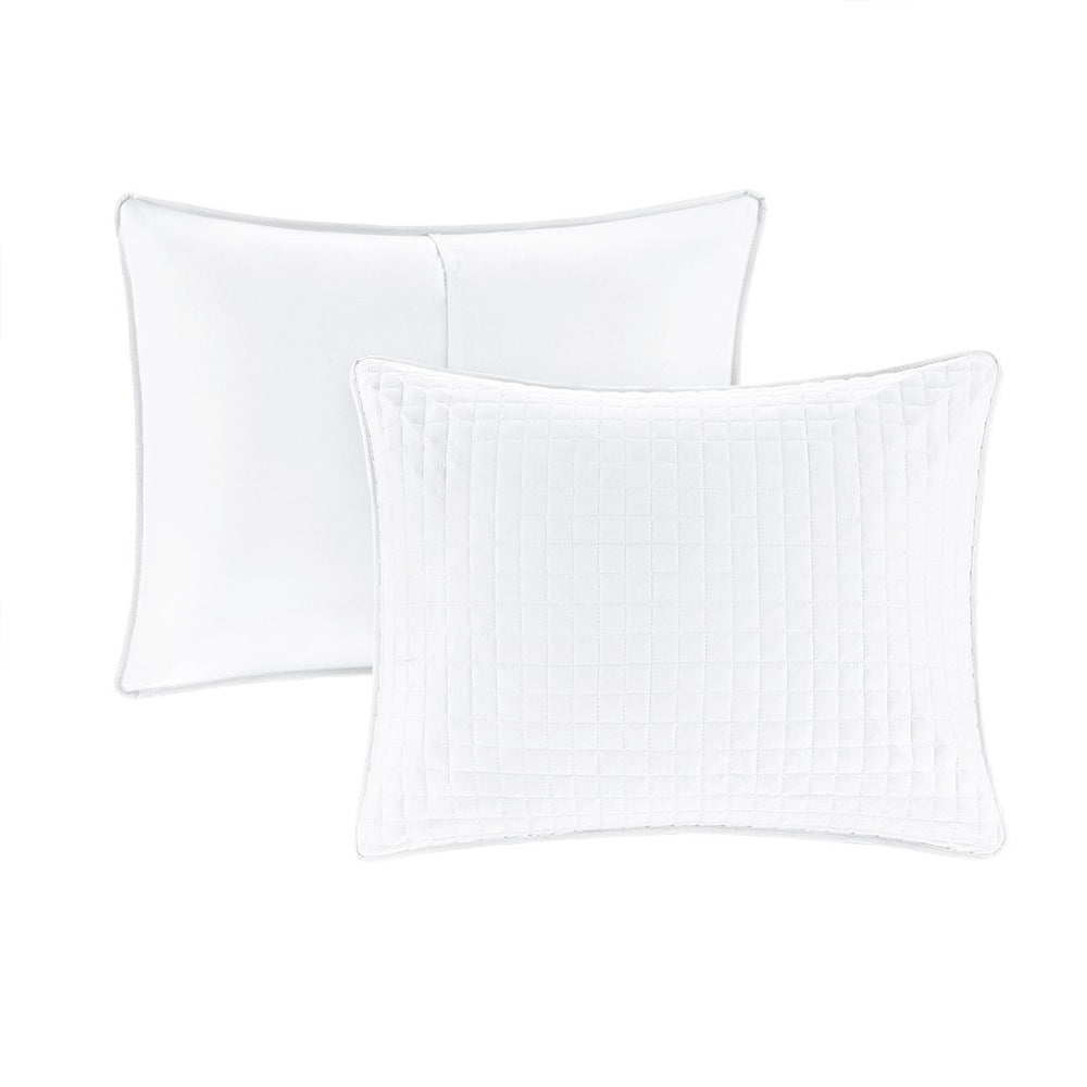 3 Piece Reversible Quilt Set White Full/Queen Media 3