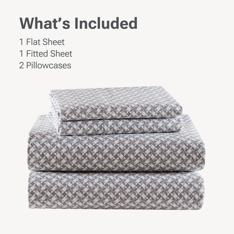 4-Piece 100% Cotton Printed Sheet Set
