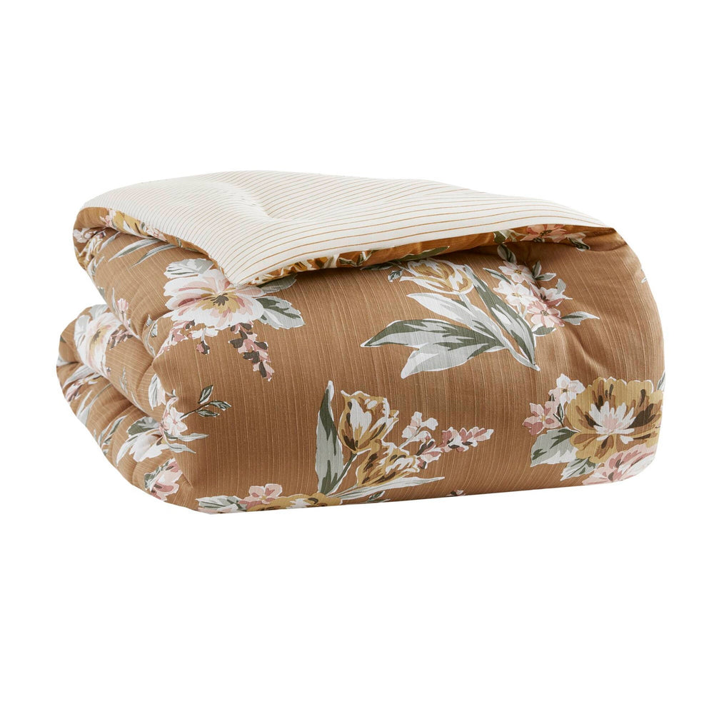 7-Piece Queen Vin  Floral Comforter Set, Terracotta Media 14