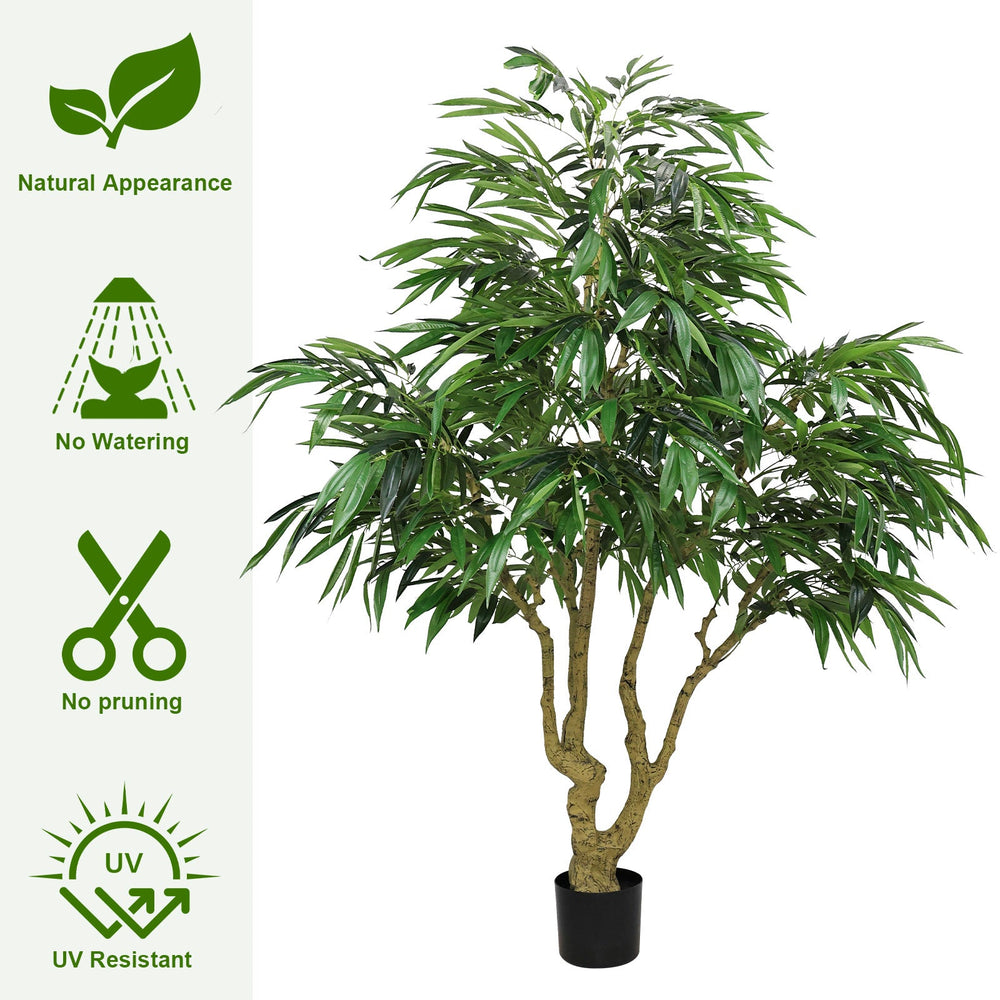 7FT Artificial willow Tree, Indoor Faux slik Greenery Plant for Home, Apartment, or Office Decoration, 1pc/set Media 4