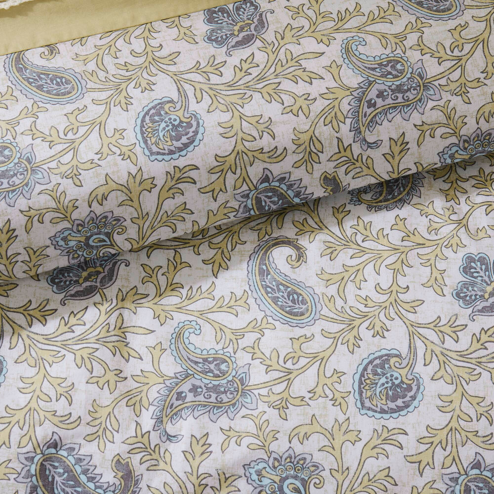 9 Piece Cotton Percale Comforter Set Yellow Queen Media 4