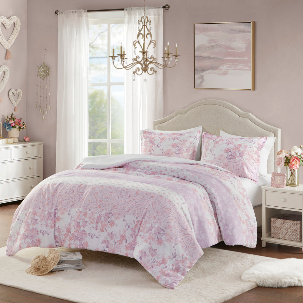 2PCS Twin/Twin XL Floral Paisley Duvet Cover Set Media 1
