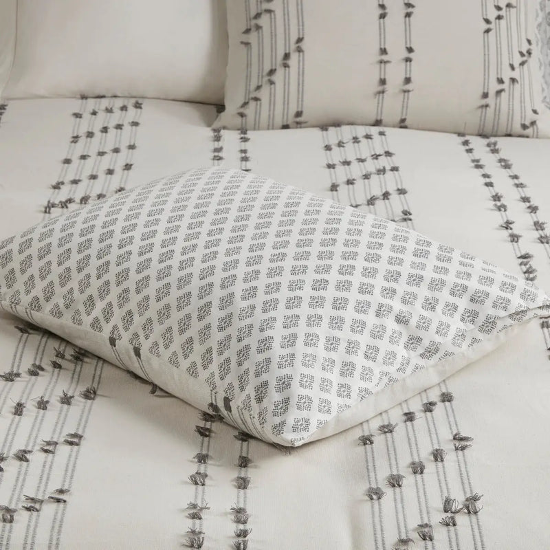3 Piece Cotton Jacquard Duvet Cover Set