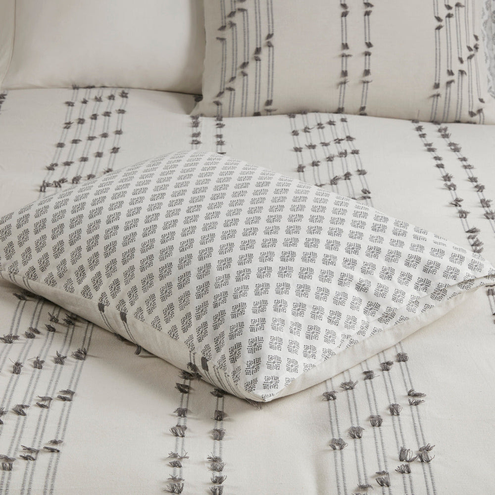 King/Cal King 3 Piece Cotton Jacquard Duvet Cover Set Media 11