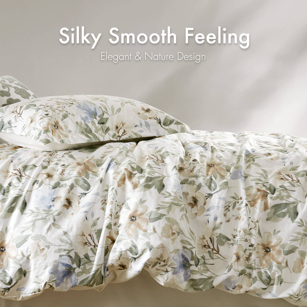 5PCS Full/Queen  Cotton Sateen Print Duvet Set Media 6