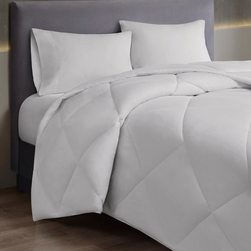 Oversized Down Alt Comforter with HeiQ Smart Temp Treatment White Full/Queen