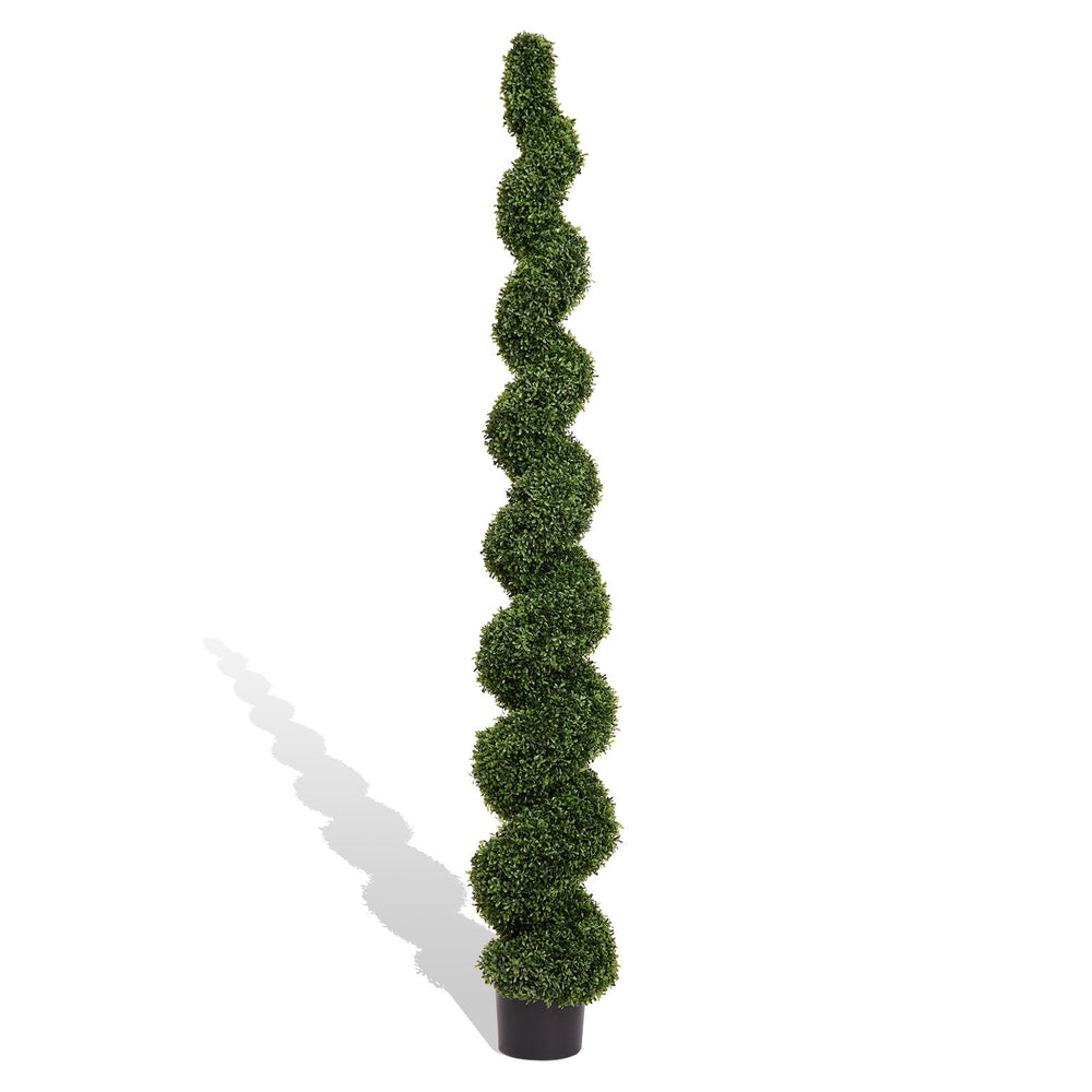 Topiary Bonsai Artificial Spiral Tree Plant Outdoor UV Resistant Plastic Boxwood 210cm Green Media 1