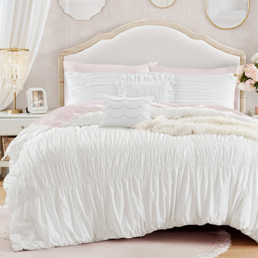 5 Pieces Full/Queen Comforter Set,White Media 10