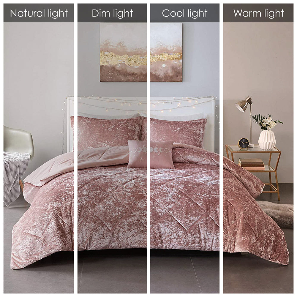 King/Cal King Velvet Duvet Cover Set with Throw Pillow Media 9