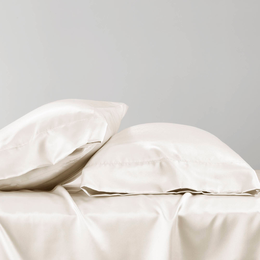 4 PCS Twin Luxury Sheet Set Ivory Media 8