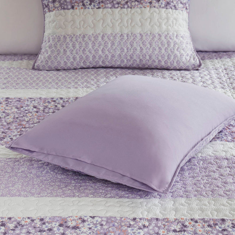 4 PCS King/Cal King Seersucker Quilt Set with Throw