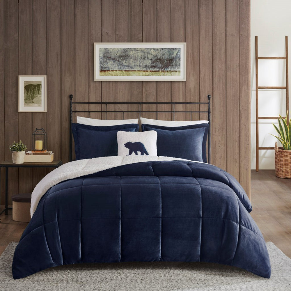 King Plush to Sherpa Down Alternative Comforter Set Media 2