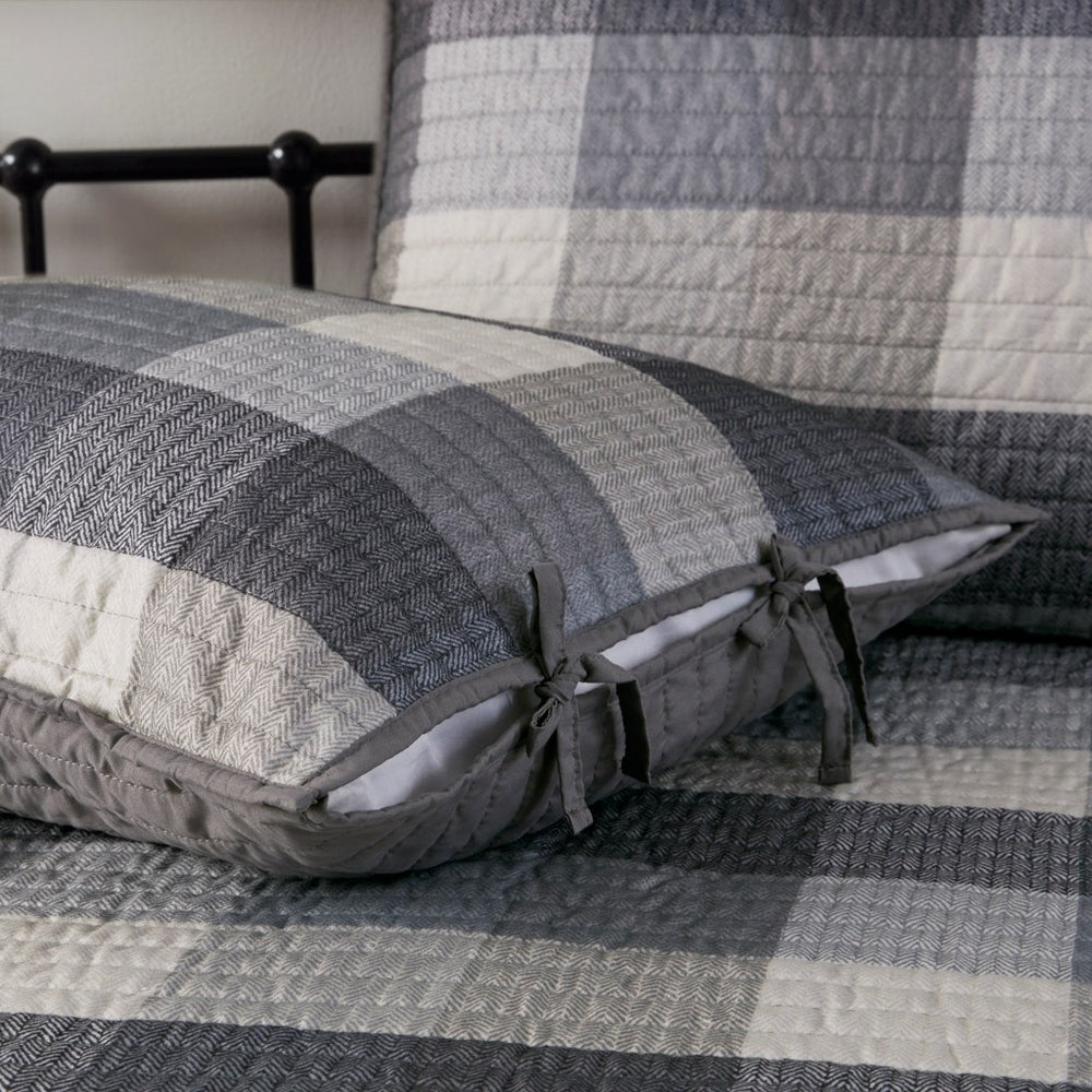 6 Piece Reversible Plaid Daybed Cover Set Grey Daybed Media 20