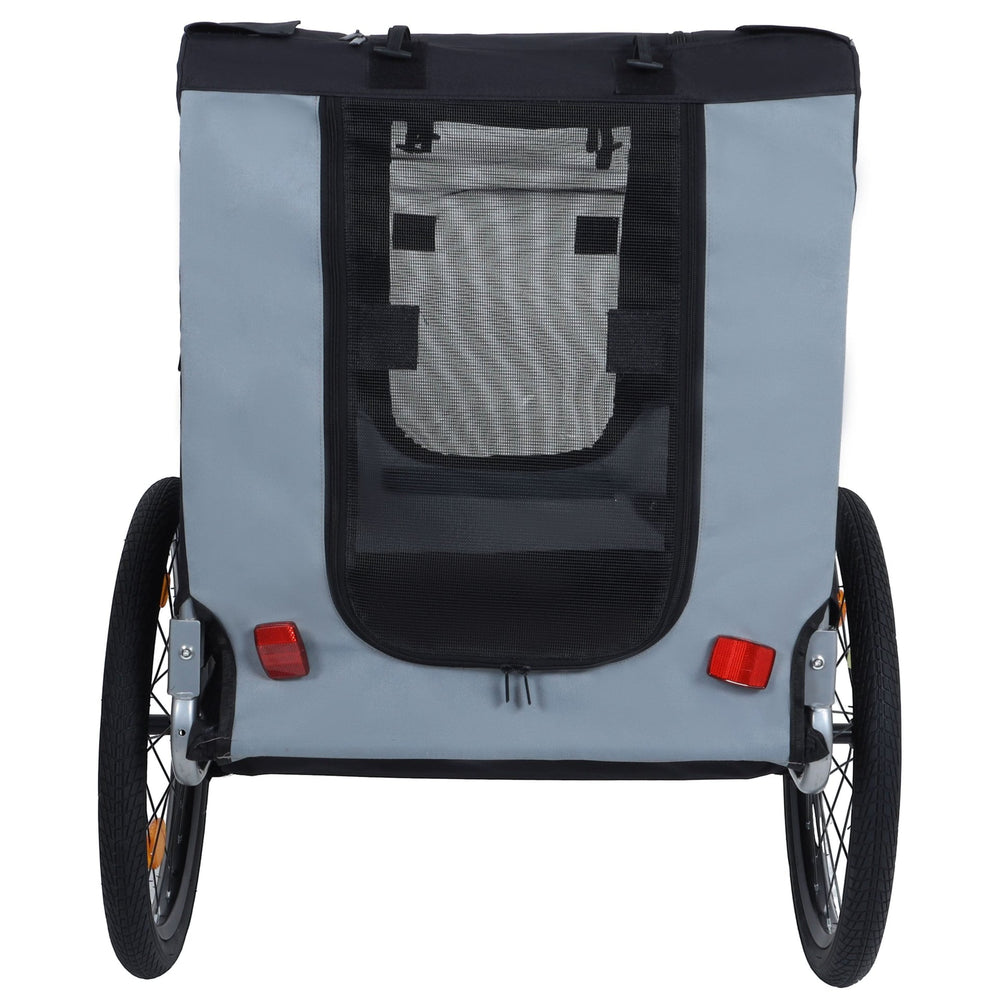 Large Folding Bike Trailer for Dogs – 66LB Capacity All-Terrain Pet Carrier, Durable Steel Frame for Cycling, Jogging, Camping & Outdoor Adventures, Black- Gray Media 8