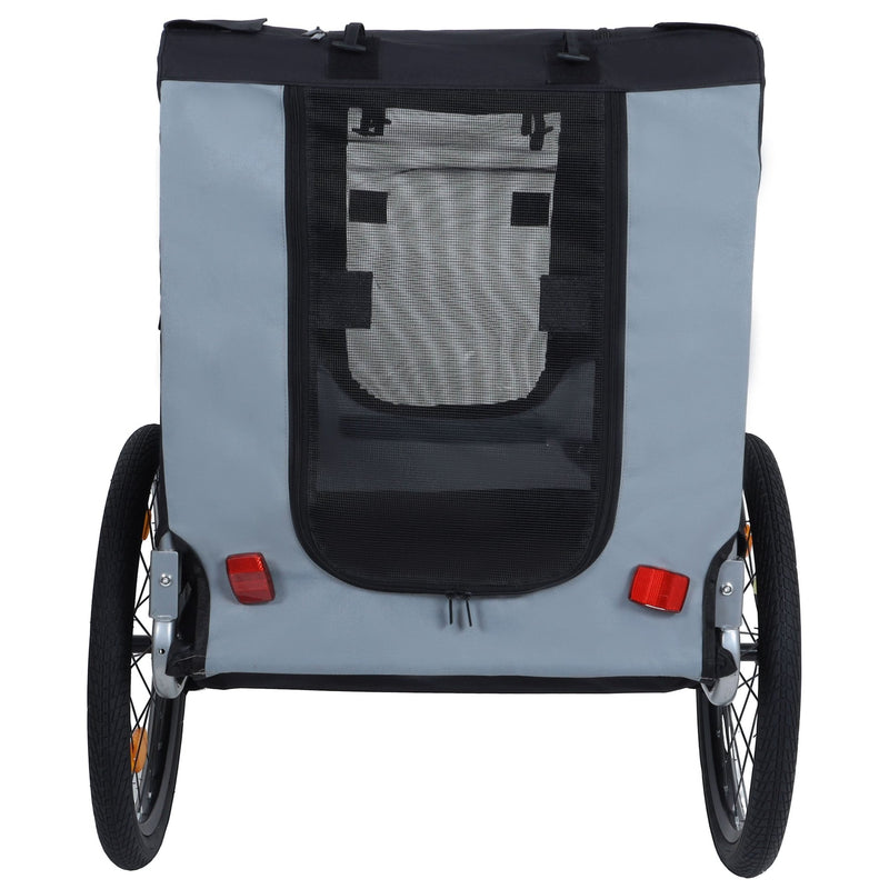 Large Folding Bike Trailer for Dogs – 66LB Capacity All-Terrain Pet Carrier, Durable Steel Frame for Cycling, Jogging, Camping & Outdoor Adventures, Black- Gray