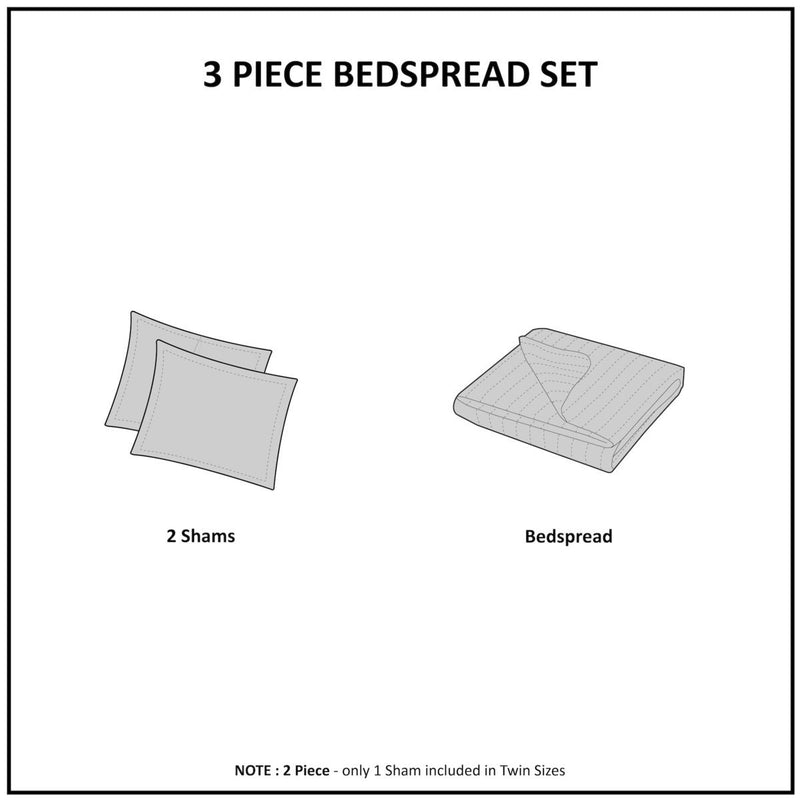 Reversible Bedspread Set Dark Grey Full