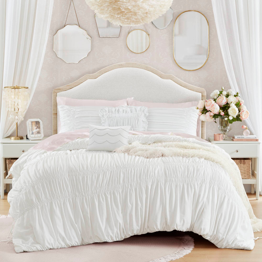 5 Pieces Full/Queen Comforter Set,White Media 1
