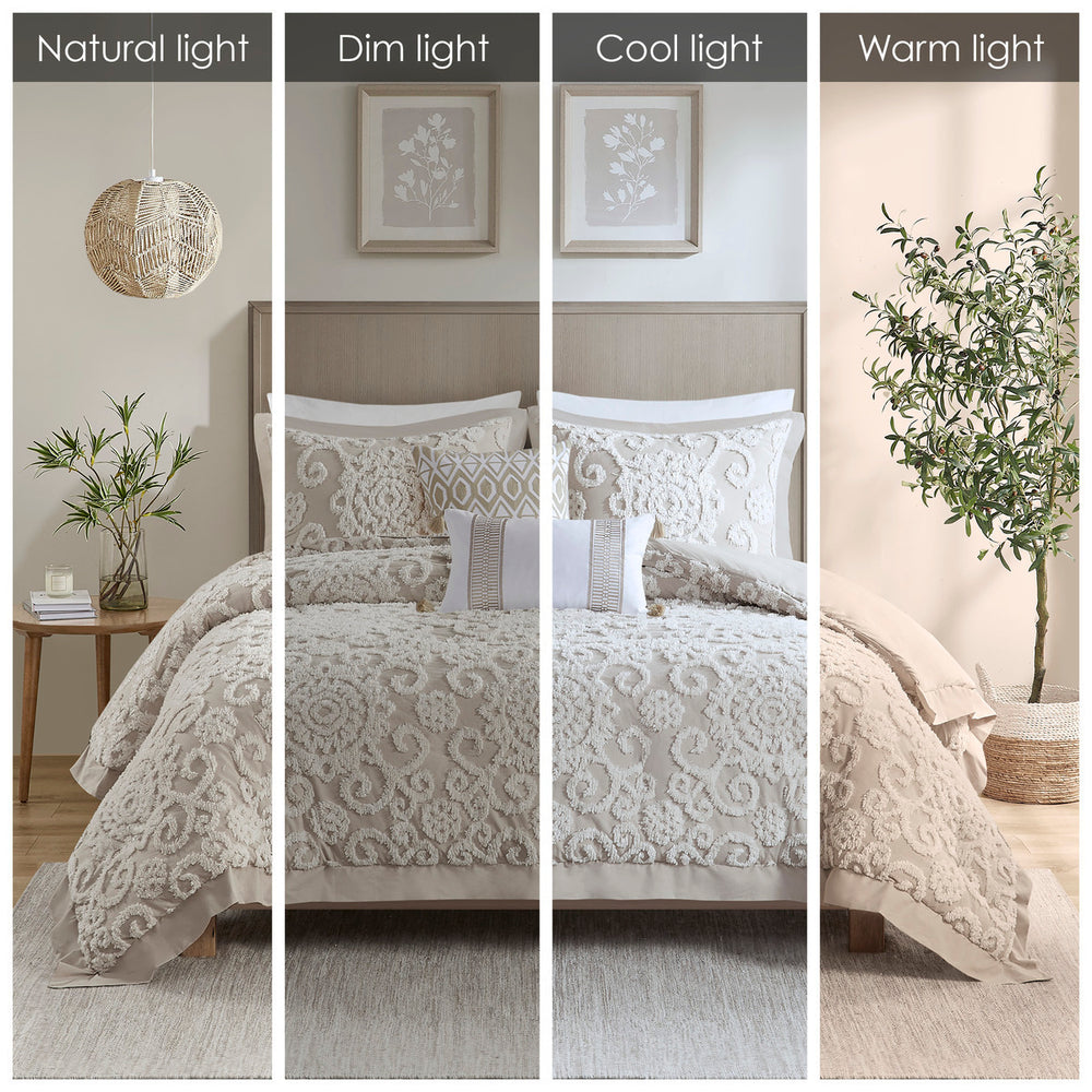 Cotton Duvet Mini Set Taupe Full/Queen Media 5