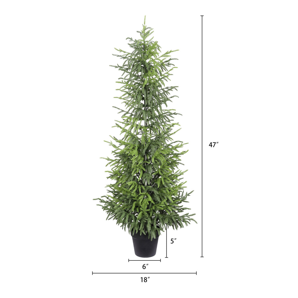 4' Artificial Real Touch  Pine Tree in Black Plastic Pot, 2pc/set Media 7