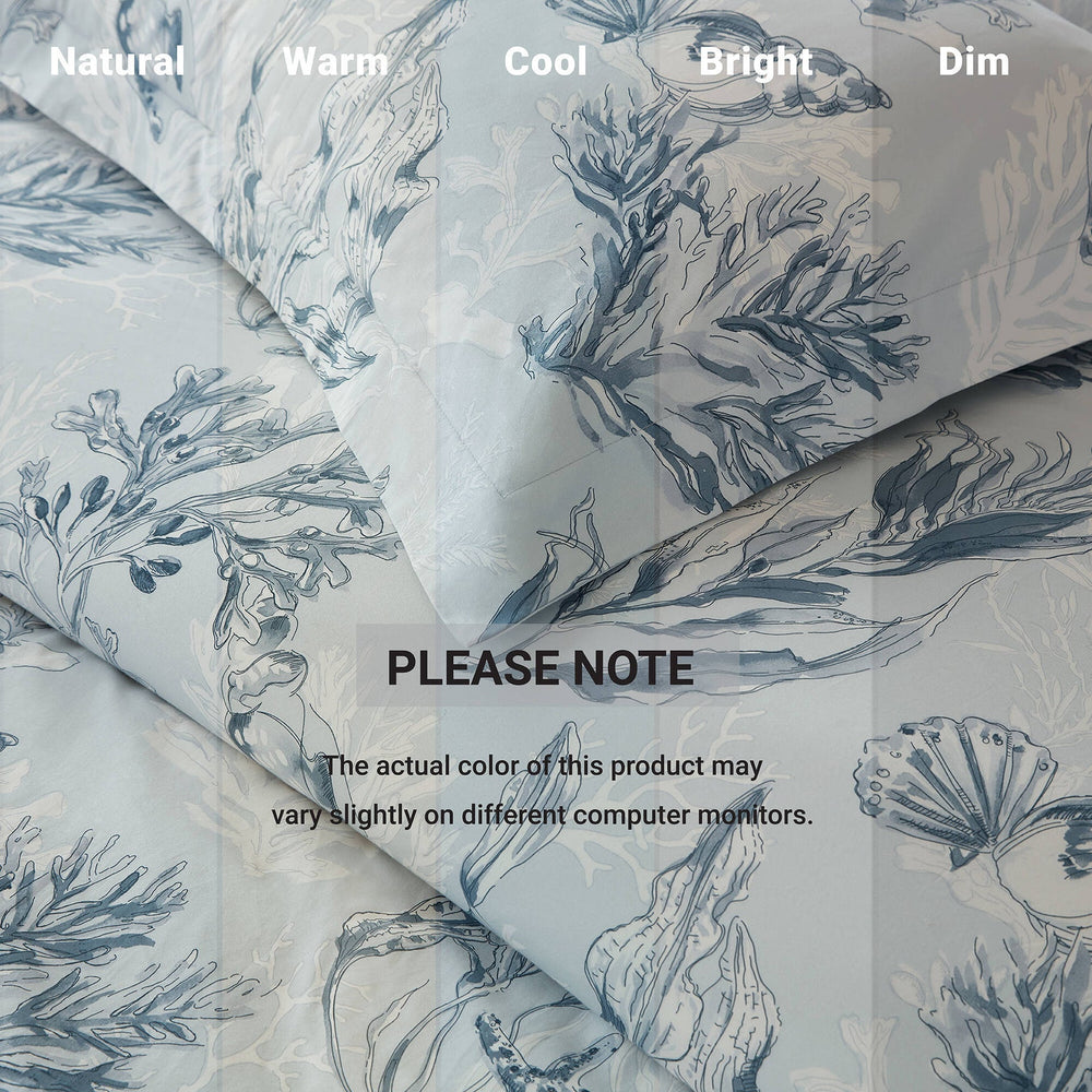 3-Piece King 100% Cotton Sateen Duvet Cover Set,Navy/Blue Media 4