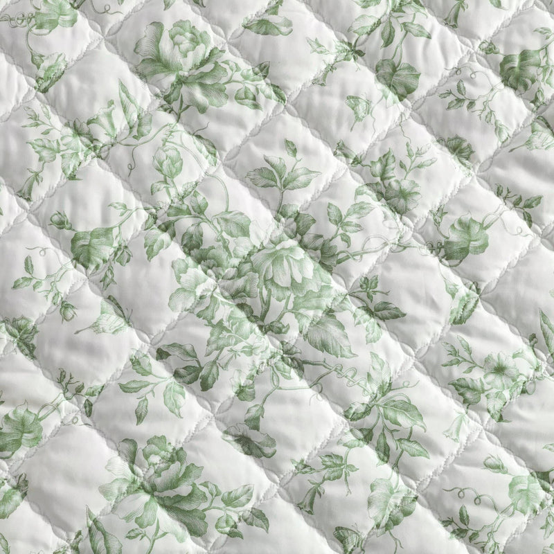4 Pieces King  Quilt Set with Decorative Pillow,Green