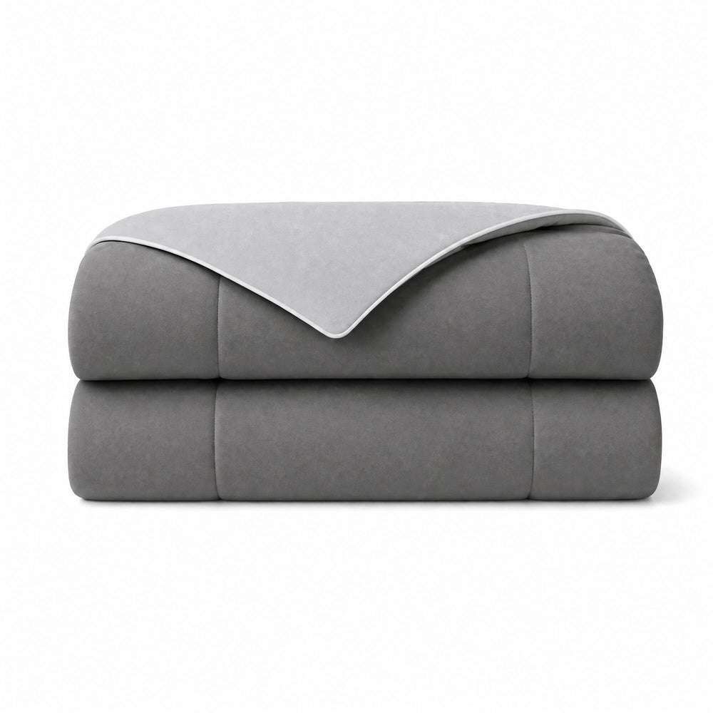 1 Piece Twin Down Alternative Comforter,Grey Media 6