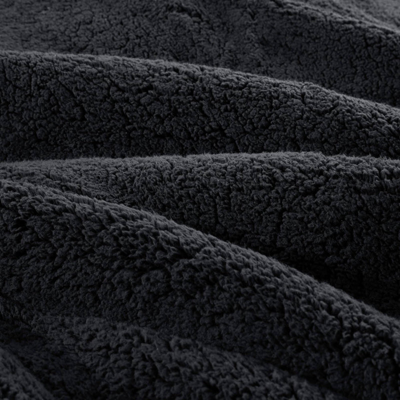 3 PCS Full/Queen Crushed Velvet   Reversible Comforter Set Charcoal