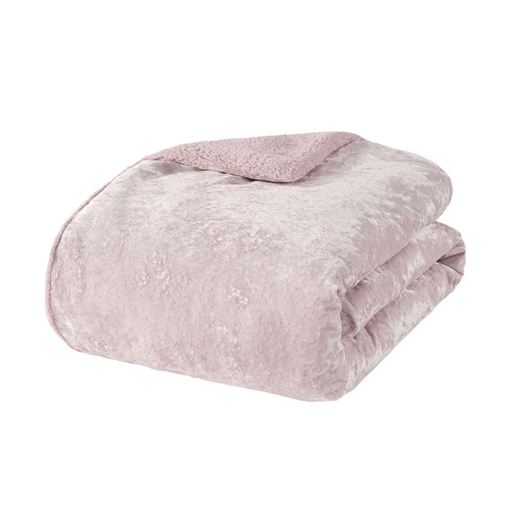 Twin/Twin XL Crushed Velvet Sherpa Reversible Comforter Set Media 9