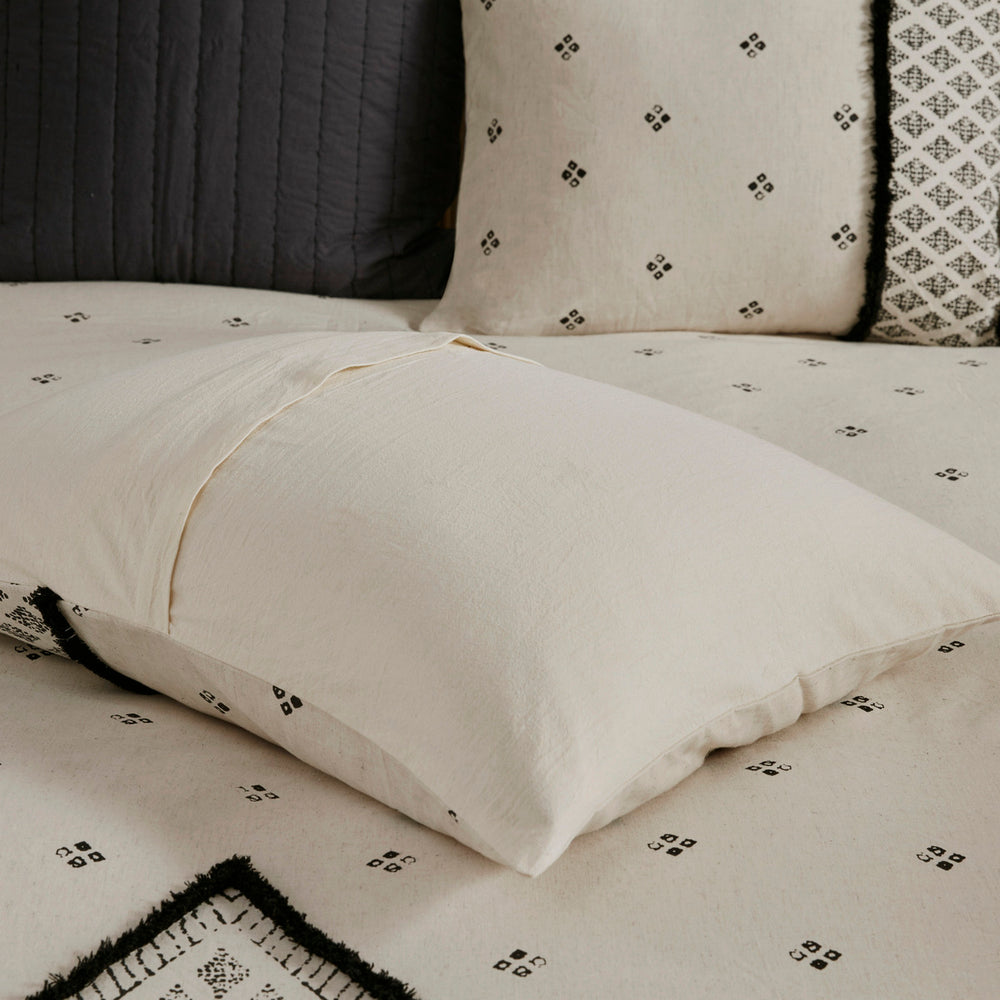 King/Cal King 3 Piece Flax and Cotton Blended Duvet Cover Set Media 8