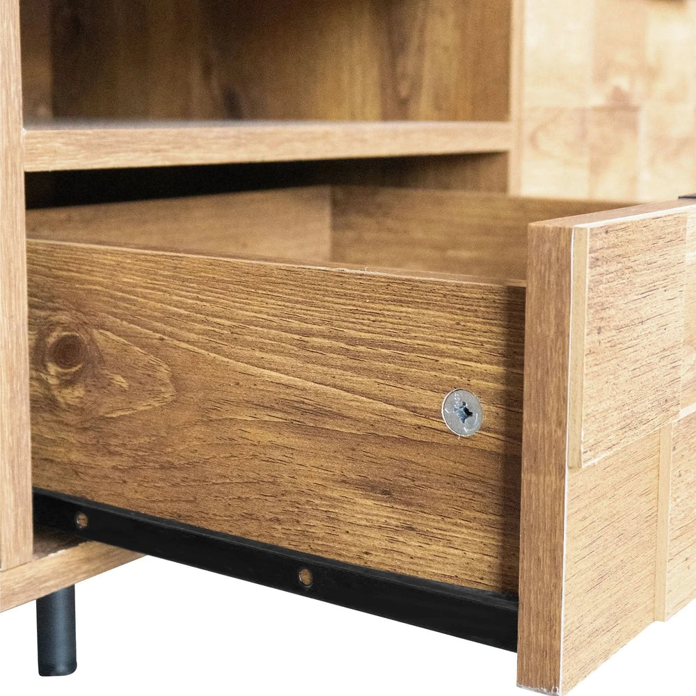 TV Stand Wood Space-Saving Entertainment Center With Storage For 75-85 Inch TV Media 17