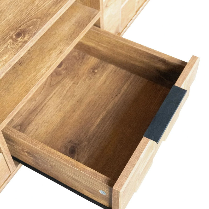 TV Stand Wood Space-Saving Entertainment Center With Storage For 75-85 Inch TV