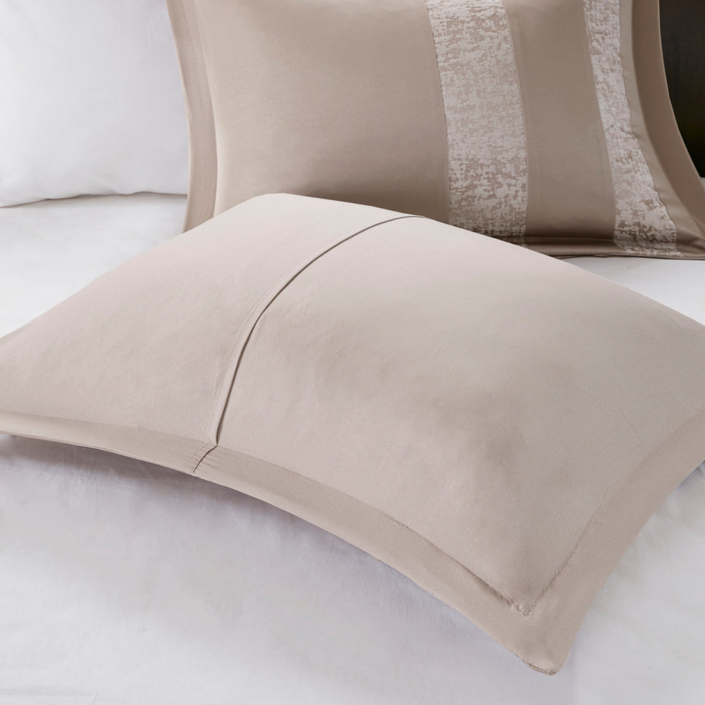 7 Piece Chenille Jacquard Comforter Set Taupe Cal King Media 8