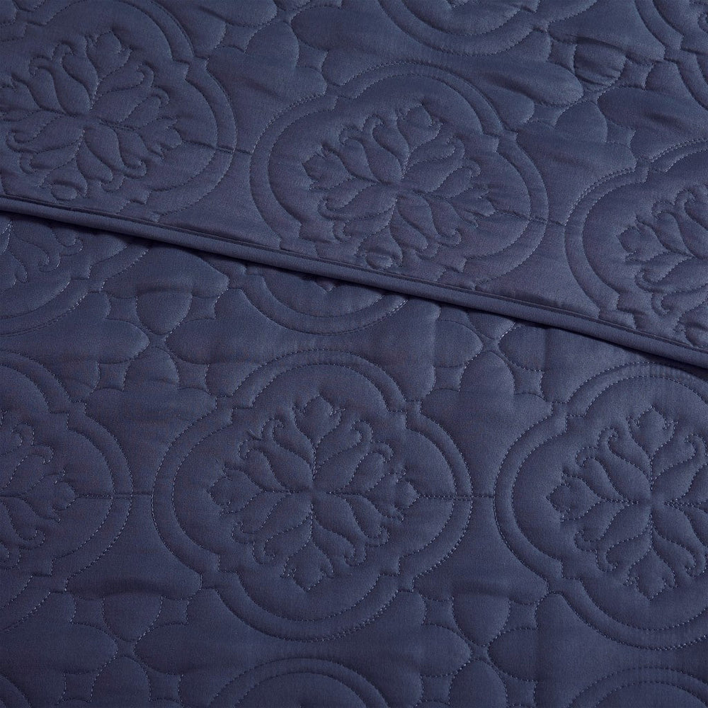 3 Piece Reversible Bedspread Set Navy King/Cal King Media 12