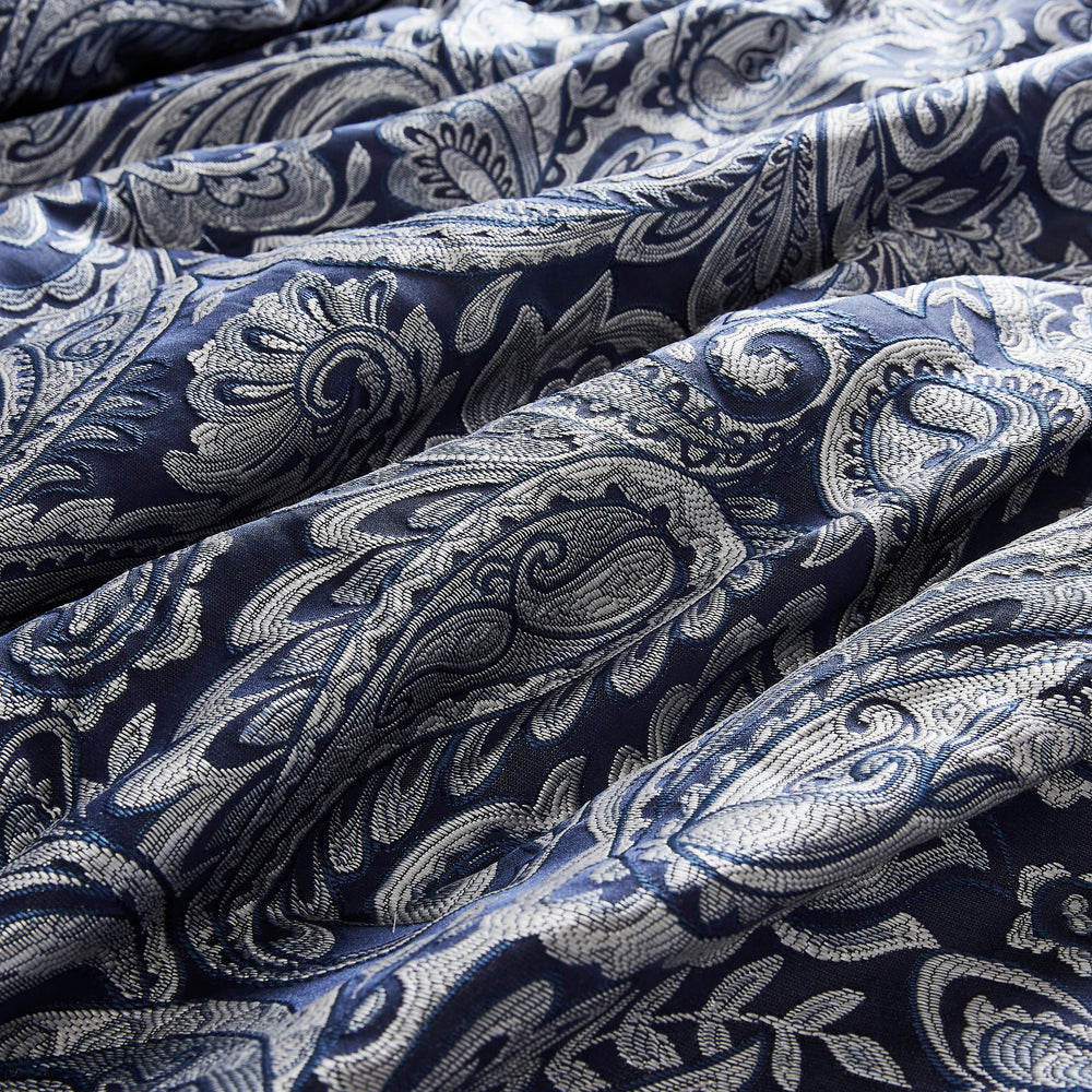 12 Piece Comforter Set with Cotton Bed Sheets Navy King Media 17