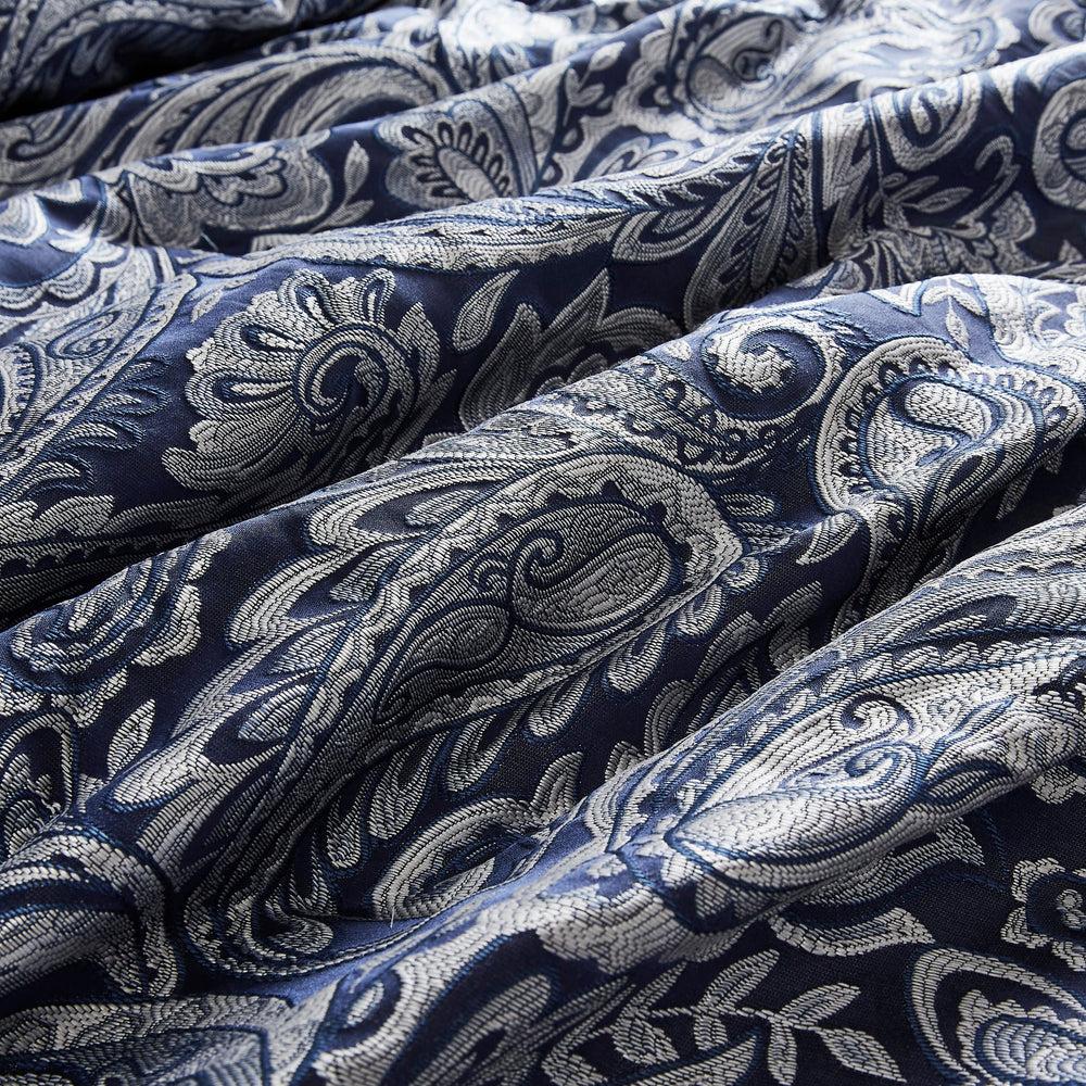 12 Piece Comforter Set with Cotton Bed Sheets Navy King Media 17