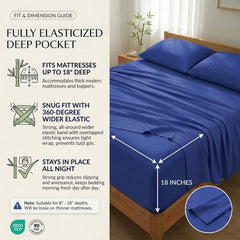 Bamboo Sheet Set Organic Bamboo & Oeko-Tex Certified Soft Sleep Comfort perspective