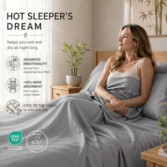 Bamboo Sheet Set Organic Bamboo & Oeko-Tex Certified Soft Sleep Comfort perspective