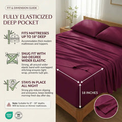Bamboo Sheet Set Organic Bamboo & Oeko-Tex Certified Soft Sleep Comfort perspective