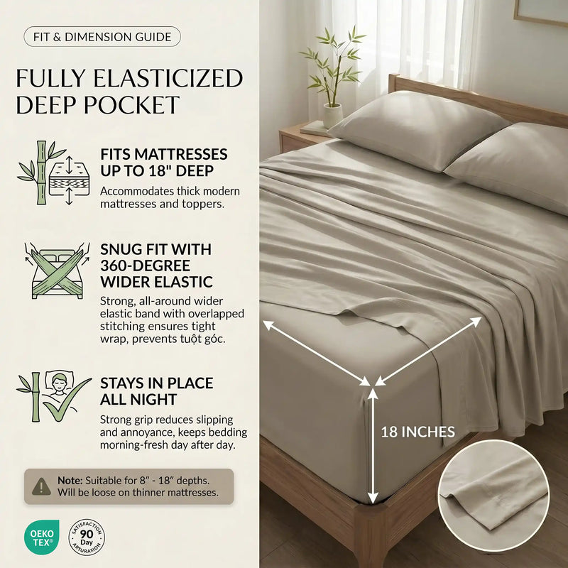 Bamboo Sheet Set Organic Bamboo & Oeko-Tex Certified Soft Sleep Comfort