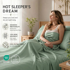 Bamboo Sheet Set Organic Bamboo & Oeko-Tex Certified Soft Sleep Comfort perspective