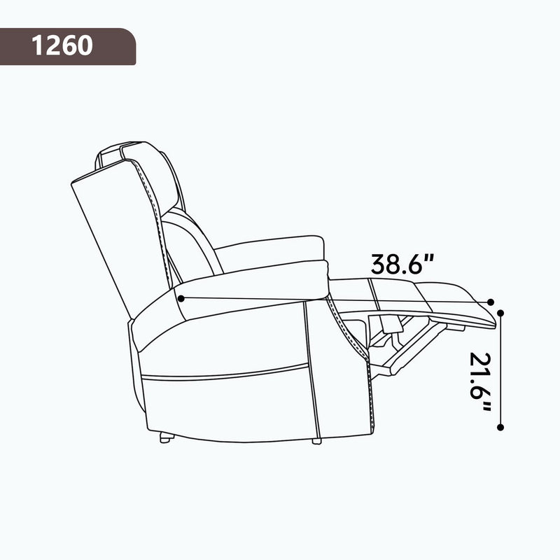 Manual Recliner Chair Faux Leather Massage With 8 Vibrating Nodes & 3 Modes For Living Room