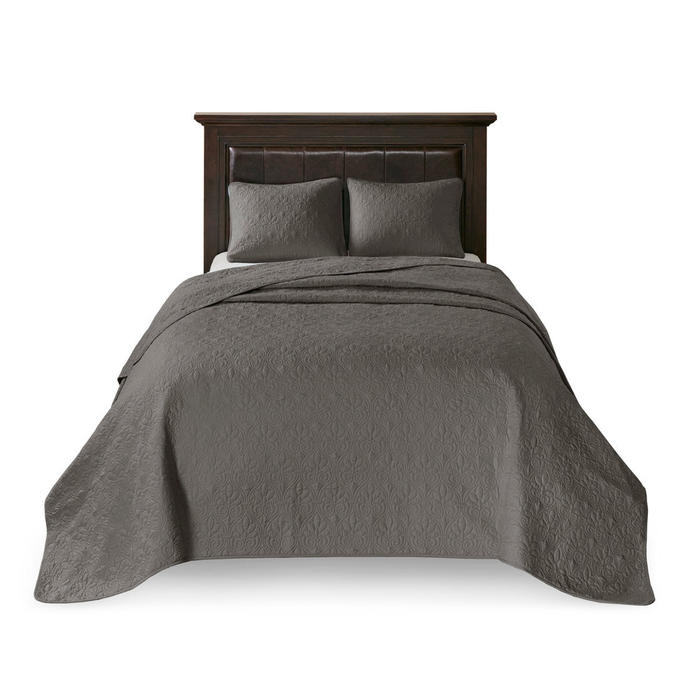 Reversible Bedspread Set Dark Grey Full Media 6