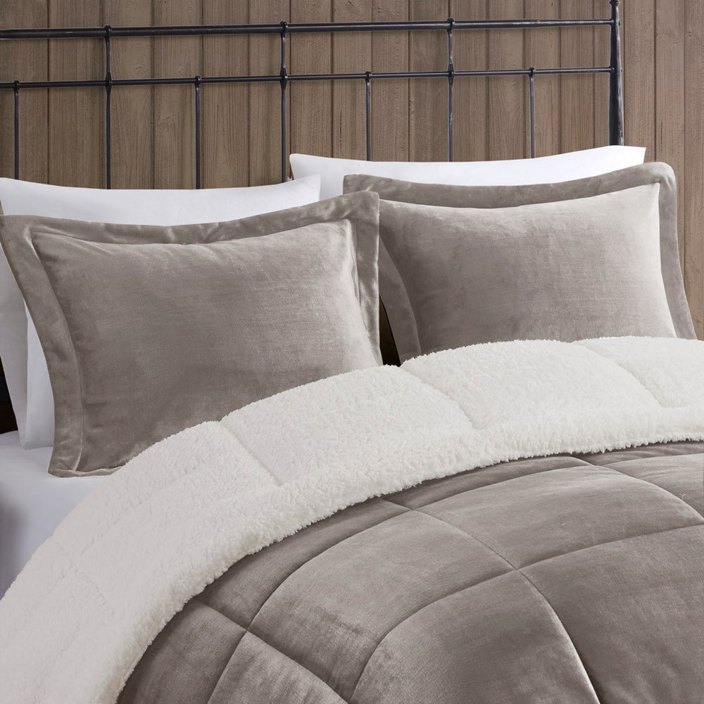 King Plush to Sherpa Down Alternative Comforter Set Media 5